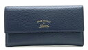 【財布】GUCCI グッチ スウィング ロゴ 2つ折り 長財布 レザー ネイビー 紺 354496 【中古】