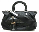 【バッグ】PRADA プラダ 2WAY ショルダーバッグ ナイロン エナメル ロゴ ネームタグ NERO ブラック 黒 【中古】