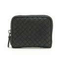 【財布】BOTTEGA VENETA ボッテガ ヴェネタ ボッテガベネタ イントレチャート ラウンドファスナー コインケース レザー ブラック 黒 114075 【中古】
