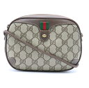 【バッグ】GUCCI グッチ GGプラス オールドグッチ シェリーライン ショルダーバッグ PVC レザー カーキベージュ ブラウン 156.02.066 【中古】