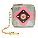 【財布】LOUIS VUITTON ルイ ヴィトン モノグラムヴェルニ ポルトモネ カレ フラワー コインケース 小銭入れ グリアールデコ シルバー ピンク M90497 【中古】