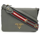 【バッグ】PRADA プラダ VIT.DAINO ショルダーバッグ 2WAY 斜め掛け クラッチバッグ セカンドバッグ レザー MARMO グレー 1BH031 【中古】