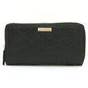 【財布】GUCCI グッチ グッチシマ ラウンドファスナー 長財布 レザー ブラック 黒 ゴールド金具 307980 【中古】