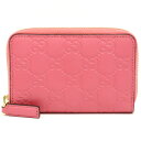 【未使用品】【財布】GUCCI グッチ グッチシマ ラウンドファスナー コインケース 小銭入れ コインパース レザー ピンク 255452 【中古】