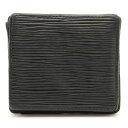 【財布】LOUIS VUITTON ルイ ヴィトン エピ ポルト モネ ボワット コインケース 小銭入れ スクエア型 レザー ノワール 黒 ブラック M63692 【中古】