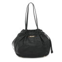 【バッグ】PRADA プラダ ロゴジャガード トートバッグ ショルダートート 肩掛け ナイロン レザー NERO ブラック 黒 国内ブティック購入品 BR4406 【中古】