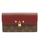【財布】LOUIS VUITTON ルイ ヴィトン モノグラム ポルトフォイユ ヴィーナス 2つ折り長財布 二つ折り レザー レザン バーガンディー 赤茶系 M61852 【中古】