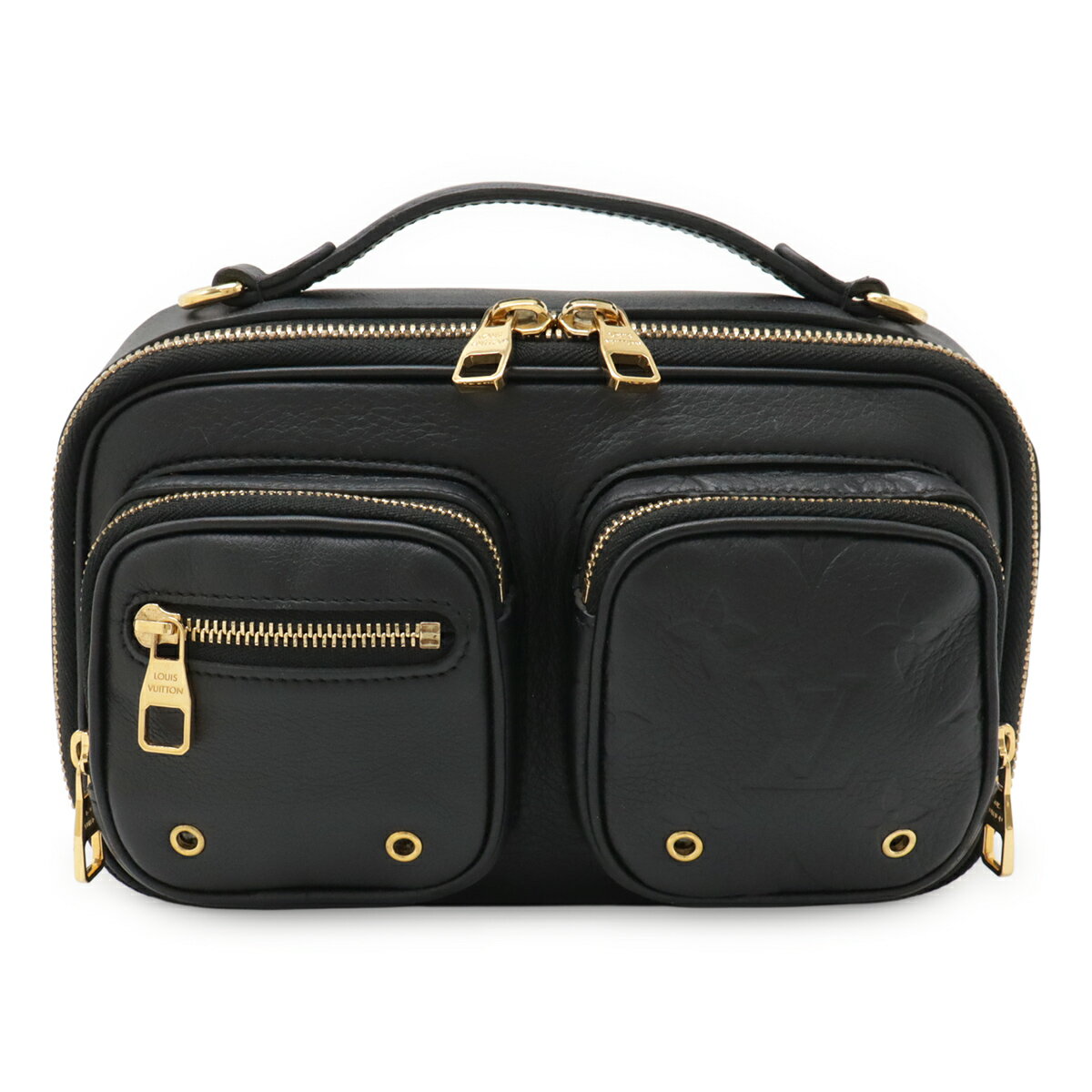 LOUIS VUITTON ルイ ヴィトン ユーティリティ クロスボディ ショルダーバッグ 2WAY クラッチバッグ レザー ブラック 黒 ゴールド金具 M80450 【中古】