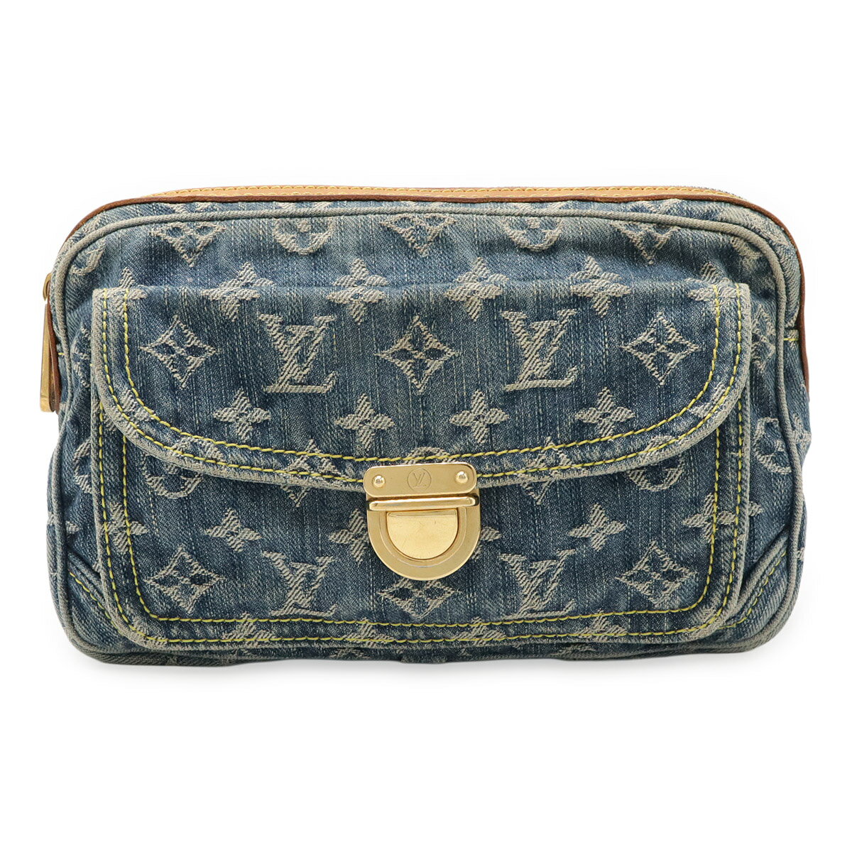 LOUIS VUITTON ルイ ヴィトン モノグラムデニム バムバッグ ウエストバッグ ボディバッグ ショルダーバッグ ブルー 青 M95347 【中古】
