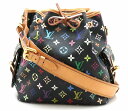 【バッグ】LOUIS VUITTON ルイ ヴィトン モノグラムマルチカラー プチノエ ショルダーバッグ セミショルダー ワンショルダー ノワール 黒 ブラック M42230 【中古】【k】