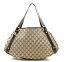 【バッグ】GUCCI グッチ GGキャンバス トートバッグ ショルダーバッグ カーキベージュ ダークブラウン 130736 482794 【中古】【k】