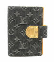 LOUIS VUITTON ルイ ヴィトン モノグラムデニム アジェンダPM 手帳カバー 6穴式 システム手帳 紺 ネイビー マスタード R21038 【中古】【u】
