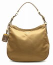 【バッグ】PRADA プラダ ナイロン レザー ショルダーバッグ ワンショルダーバッグ ブラウン 茶 ゴールド金具 【中古】【s】