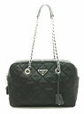 【バッグ】PRADA プラダ ロゴ キルティング チェーンショルダーバッグ 肩掛け ナイロン レザー NERO ブラック 黒 国内アウトレット店購入品 1BB903 【中古】【s】