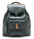 【バッグ】GUCCI グッチ バンブー リュック リュックサック バックパック ミニリュック ショルダーバッグ レザー ブラック 黒 003-58-0030 【中古】【s】