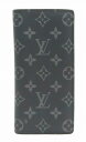 【財布】LOUIS VUITTON ルイ ヴィトン モノグラムエクリプス ポルトフォイユ ブラザ 2つ折ファスナー長財布 M61697 【中古】【質屋出品】【k】