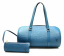 【バッグ】LOUIS VUITTON ルイ ヴィトン エピ スフロ ハンドバッグ ポーチ付き レザー トレドブルー 青 M52225 【中古】【s】