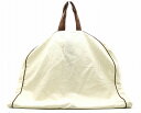 【バッグ】HERMES エルメス ガーメントカバー ガーメントケース スーツカバー キャンバス アイボリー ブラウン 茶 非売品 【中古】【s】