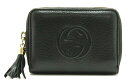 【財布】GUCCI グッチ ソーホー レザー インターロッキングG フリンジタッセル コインケース 小銭入れ コインパース ブラック 黒 351484 【中古】