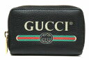 【財布】GUCCI グッチ グッチプリント コインケース 小銭入れ カードケース レザー ブラック 黒 496319 【中古】