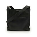 【バッグ】PRADA プラダ ショルダーバッグ 斜め掛け マチなし ソフトカーフ レザー NERO 黒 ブラック シルバー金具 国内ブティック購入品 BT978L 【中古】