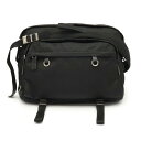 【バッグ】PRADA プラダ ショルダーバッグ 斜め掛け ナイロン レザー ブラック NERO 黒 シルバー金具 国内ブティック購入品 2VH025 【中古】