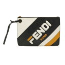 【バッグ】FENDI フェンディ ズッカ柄 ロゴ FILAコラボ クラッチバッグ セカンドバッグ レザー ブラック 黒 ホワイト 白 マスタード 8BS021 【中古】