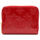【財布】LOUIS VUITTON ルイ ヴィトン モノグラムヴェルニ ジッピー ラウンドファスナー コインケース 小銭入れ ポムダムール 赤 レッド M93608 【中古】