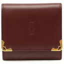 【未使用品】【財布】Cartier カルティエ マストライン マスト ドゥ カルティエ スクエア コインケース 小銭入れ コインパース レザー カーフ ボルドー L3000464 【中古】
