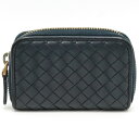 【財布】BOTTEGA VENETA ボッテガ ヴェネタ ボッテガベネタ イントレチャート コインケース コインパース 小銭入れ レザー ネイビー 紺 114075 【中古】