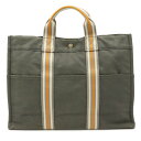 ショッピングトートバッグ レディース ラルット 【バッグ】HERMES エルメス フールトゥMM トート トートバッグ ハンドバッグ 銀座店限定 キャンバス グレー オレンジ 白 ホワイト 【中古】