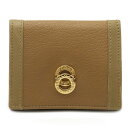 【財布】BVLGARI ブルガリ ドッピオトンド コインケース 小銭入れ コインパース レザー ベージュ ライトベージュ ゴールド金具 【中古】