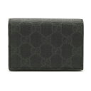 GUCCI グッチ GGスプリーム カードケース パスケース 名刺入れ PVC レザー グレー ブラック 黒 118376 【中古】