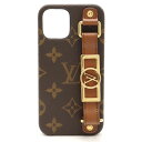 LOUIS VUITTON ルイ ヴィトン モノグラム iPhoneバンパー ドーフィーヌ 12/12PRO スマホカバー 携帯ケース レザー ゴールド金具 M69782 【中古】