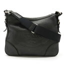 【バッグ】PRADA プラダ ロゴ ショルダーバッグ 斜め掛け レザー NERO 黒 ブラック シルバー金具 【中古】
