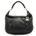 【バッグ】PRADA プラダ ショルダーバッグ ワンショルダー セミショルダー 肩掛け レザー NERO 黒 ブラック ゴールド金具 【中古】