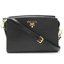 【バッグ】PRADA プラダ エスプラナード ショルダーバッグ 2WAY セカンドバッグ クラッチ サフィアーノ レザー NERO 黒 ブラック ゴールド金具 1BH043 【中古】