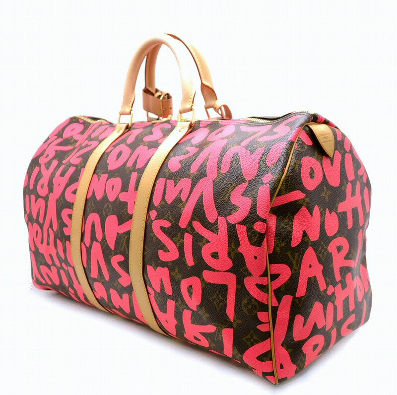 LOUIS VUITTON LV Monogram Stephen Sprouse Graffiti PINK Keepall 50 Travel Bag | eBay