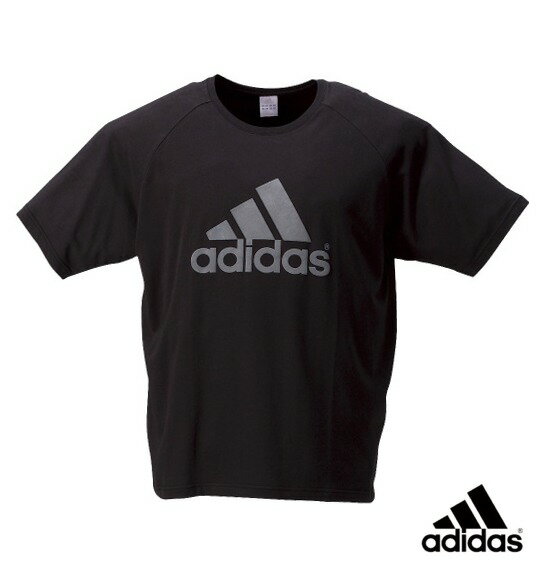 【秋冬】【大きいサイズ】【メンズ】 adidas Tシャツ(半袖) ブラック 1178-0300-2 [3XO・4XO・5XO・6XO・7XO]