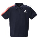 大きいサイズ メンズ adidas 半袖 ポロシャツ ネイビ...