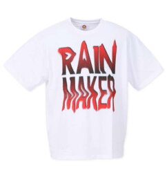 大きいサイズ メンズ 新日本プロレス <strong>オカダ・カズチカ</strong>「RAINMAKER」 半袖 Tシャツ ホワイト 1278-3693-1 3L 4L 5L 6L