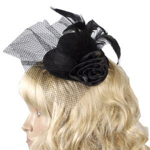 薔薇&フェザーミニハット acc129 ゴスロリ♪ロリータ♪パンク♪コスプレ♪コスチューム♪メイド