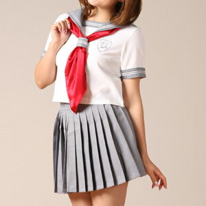 グレー半袖セーラーcostume219-m ゴスロリ♪ロリータ♪パンク♪コスプレ♪コスチューム♪メイド