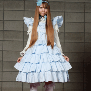 シャーリー 5段フリルコードレーンドレス L011 ゴスロリ♪ロリータ♪パンク♪コスプレ♪コスチューム♪メイド