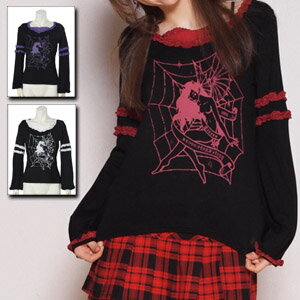 キッチュデビルフリルカットソー p026 ゴスロリ♪ロリータ♪パンク♪コスプレ♪コスチューム♪メイド