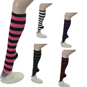 2cmボーダーハイソックス socks293 ゴスロリ♪ロリータ♪パンク♪コスプレ♪コスチューム♪メイド