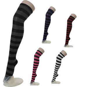 2cmボーダーオーバーニーソックス socks294 ゴスロリ♪ロリータ♪パンク♪コスプレ♪コスチューム♪メイド