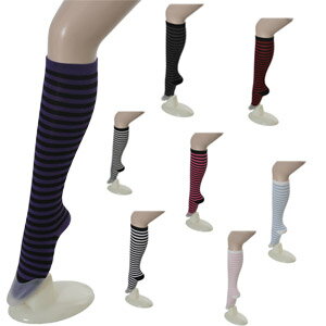 1cmボーダーハイソックス socks295 ゴスロリ♪ロリータ♪パンク♪コスプレ♪コスチューム♪メイド