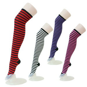 1cmボーダーオーバーニーソックス socks320 ゴスロリ♪ロリータ♪パンク♪コスプレ♪コスチューム♪メイド