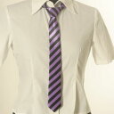 ネクタイ　細身ストライプ柄　黒地紫 tie026 ゴスロリ♪ロリータ♪パンク♪コスプレ♪コスチューム♪メイド